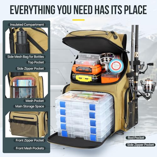 Fishing Backpack with Rod Holders & Cooler