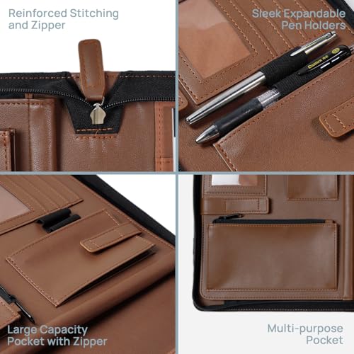 PU Leather Padfolio Portfolio with Handle