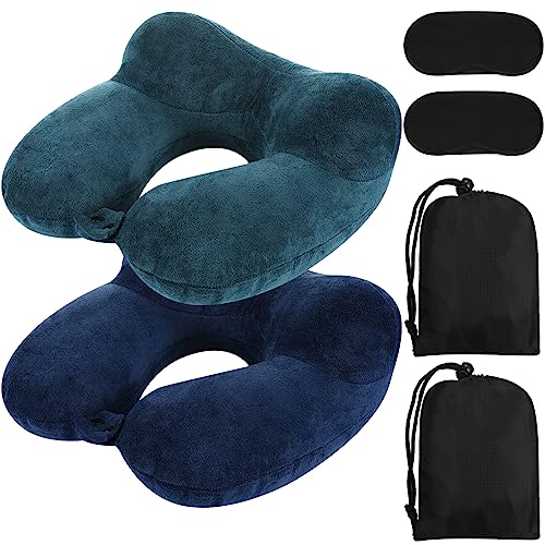2 Inflatable Neck Pillow Airplane Travel (2 Count)