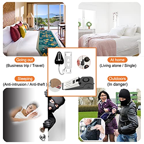 2 Packs Portable Door Stop Alarm & Door Lock (4 Count)