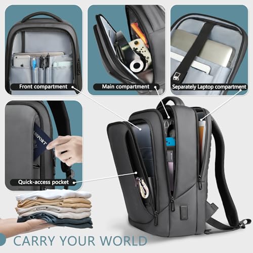 Laptop Backpack for Men for 15.6 Inch Computer Bag with USB A&C Charger