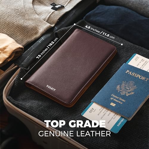Passport Wallet for Travel RFID Blocking Premium Leather