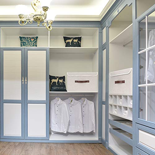 Foldable Storage Boxes with Lids 5 Pack Fabric Storage Bins with Lids (5 Count)