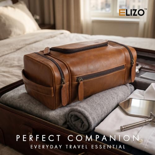 Real Leather Toiletry Bag for Men