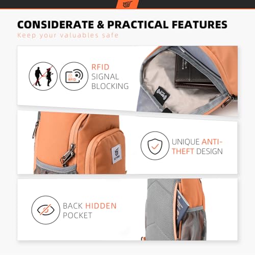 Sling Bag RFID Crossbody Sling Backpack Cross Body Shoulder Bag Travel Hiking Daypack for Women Men