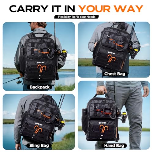 Fishing Backpack with Tackle Boxes and Rod Holders