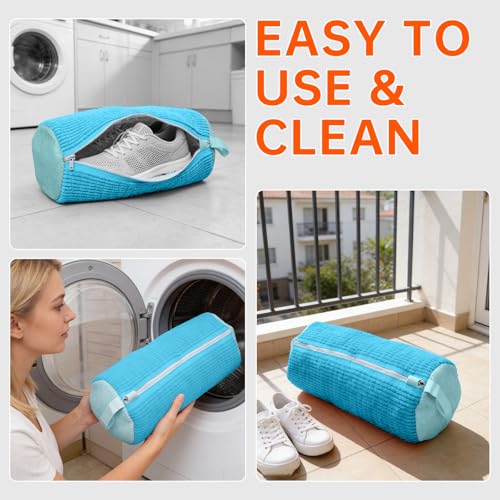 1PCS Blue Shoe Washing Machine Bags for All Shoe Types