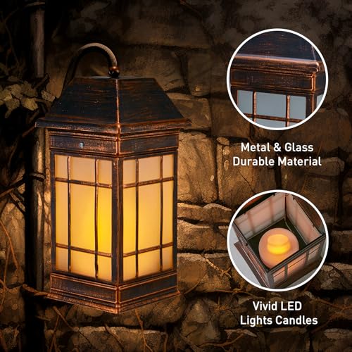 15.5" Solar Lantern Outdoor Waterproof