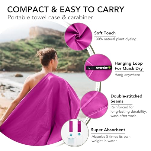 Quick Dry Travel Towel with Case & Carabiner