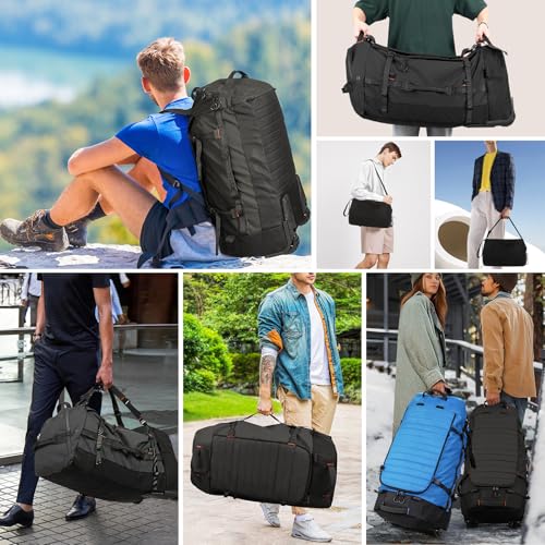 86L Collapsible Wheeled Duffle Bag Waterproof