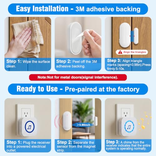 Door Chimes When Door Opens for Home (7 Count)