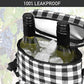 Insulated 2 Bottle Wine Bag Tote Leakproof Carrier Cooler Plaid White