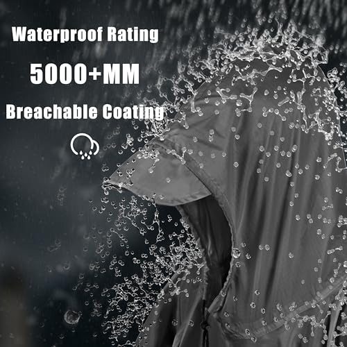Hooded Rain Poncho Lightweight Waterproof Unisex Raincoat Jacket with Pocket for Men Women Adult