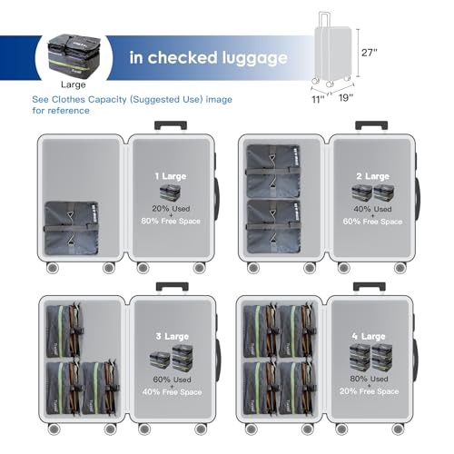 Stow-N-Go Hanging Travel Shelves, Packing Organizer for Luggage. Carry on Closet for Suitcase. Expandable Packing Cube. Travel Essentials. (Dark Gray - L, L = (L) 11.8" x (W) 11.8")