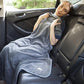 Premium Soft Long Travel Blanket Pillow Airplane Large Size Gray