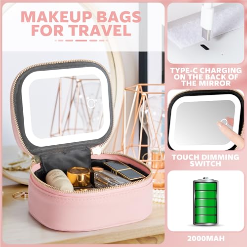 Mini Makeup Bag with Led Mirror