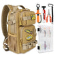 Small Fishing Backpack Fishing Sling Bag with 3600 Tackle Box Small Tackle Backpack with Tool Set Khaki