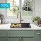 Bellucci 25 inch Granite Workstation Drop In Top Mount Single Bowl Kitchen Sink in White with Accessories