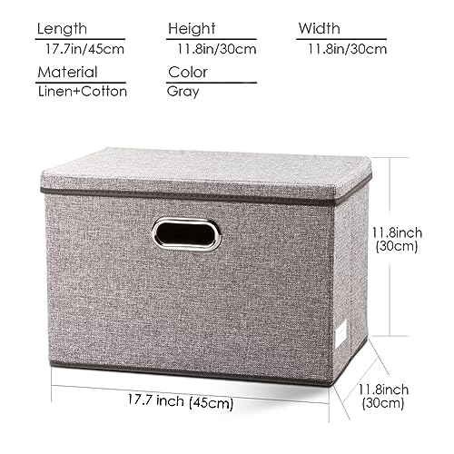 Large Collapsible Storage Bins with Lids [3 (3 Count)