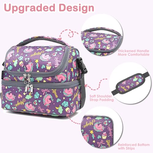 Double Decker Cooler Insulated Lunch Bag Large Tote for Boys