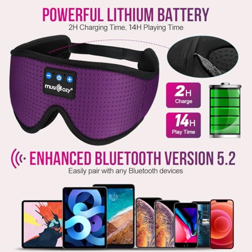 3D Sleep Headphones Bluetooth 5.4 Breathable Sleep Eye Mask