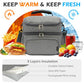 Double Layer Cooler Insulated Lunch Bag Adult Lunch Box Large Tote Bag for Men (White&Black Stripes)