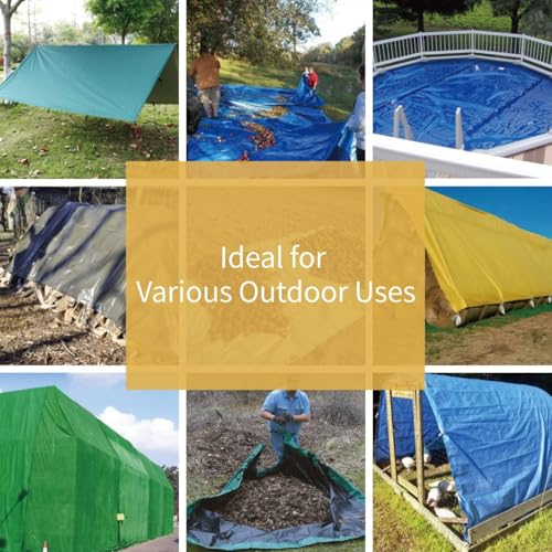 Tarp Green 8x12 Feet Multi Purpose Waterproof Poly Tarp Cover 5mil (96 Sq Ft)