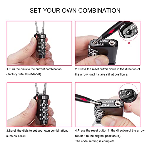Travel Locks TSA Approved Locks for Luggage (4 Count)