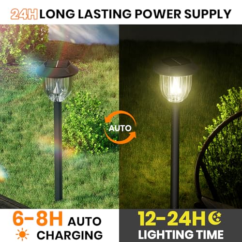 Bright 12 Pack Solar Lights Outdoor IP65 Waterproof