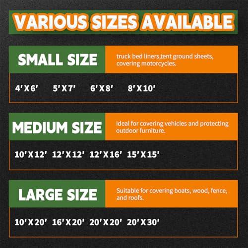 6x8 Feet Tarp Waterproof