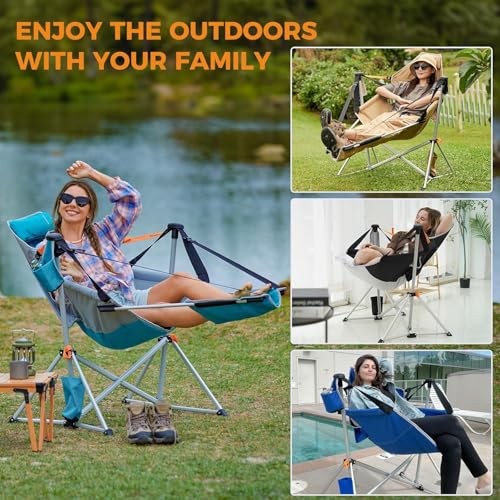 2 Pack Hammock Chairs with Footrest (2 Count)