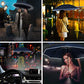 Windproof Automatic Folding Inverted Umbrella with LED