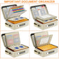 Fireproof Document Box Hard Case with Lock ＆ Accordion File Folder