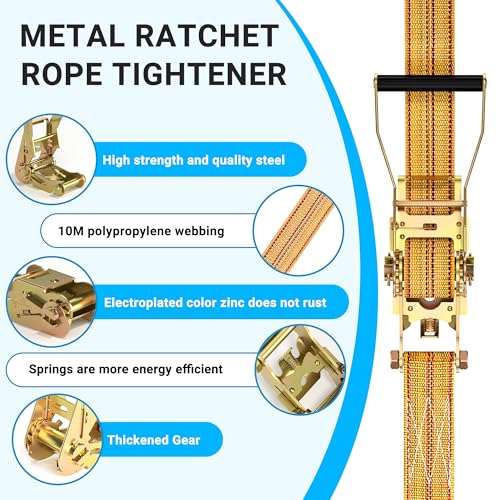 4Pack Heavy Duty Ratchet Straps (4 Count)