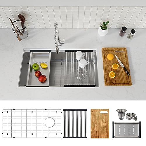 32 Inch Workstation Kitchen Sink