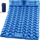 4in Double Camping Pad for 2 Person with Foot Pump and Pillow