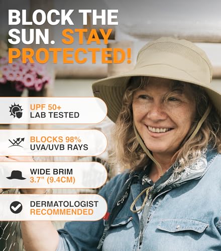 Safari Hat for Men Sun Hats for Women UV Protection UPF 50+ Fishing