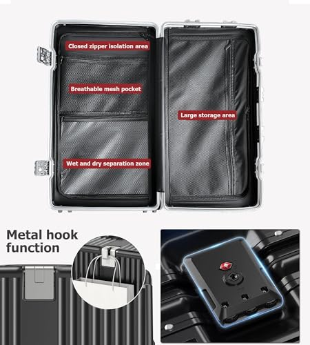 Super Large Aluminum Frame Checked Zipperless Luggage