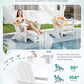 4 Pcs HDPE Folding Adjustable Adirondack Chair with Ottoman (4 Count)
