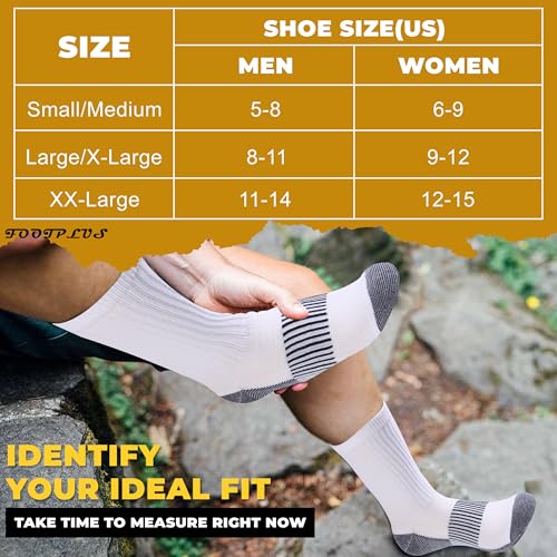6 Pairs Copper Infused Hiking unning Compression Socks (6 Count)