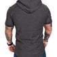 Mens Fashion Hoodies Sport Pullover Solid Color Shirt Workout Lightweight Tops Dark Grey