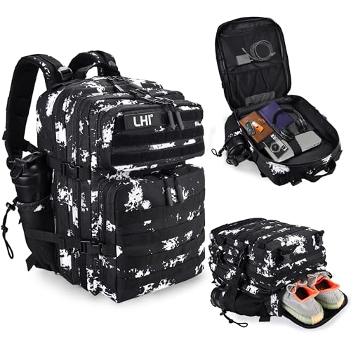 Military Tactical Backpack for Men and Women 45L Army 3 Days Assault Pack Bag Large Rucksack with Shoe Compartment