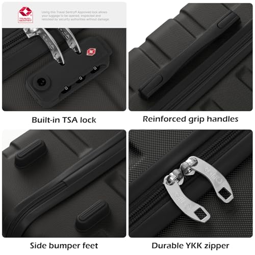 Luggage Set Lightweight Durable Hardshell (3 Count)