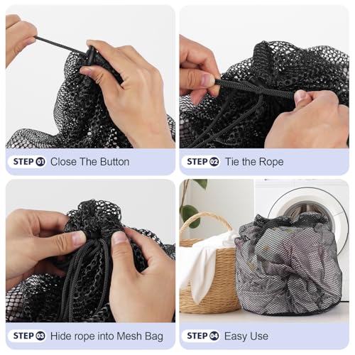 3Pcs Mesh Laundry Bags Washing Machine Mesh Wash Bags Jumbo for Delicates Clothes (3 Count)