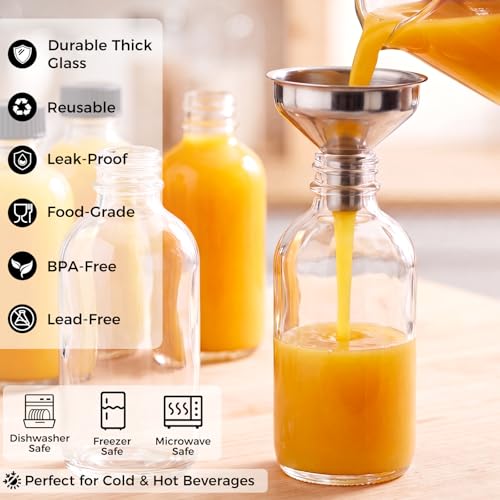 12 Pack 2 oz Small Clear Glass Bottles w (12 Count)