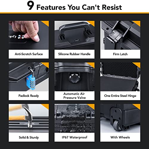 HC 6030 Large Waterproof Hard Case with Wheels and Customizable Foam