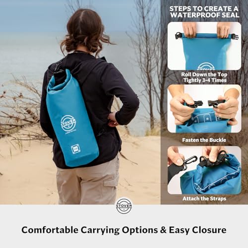 5/10/25/30/40L Waterproof Dry Bag, Medium Lightweight Roll Top Dry Bag Backpack w/Waterproof Phone Case, Kayaking, Travel, Hiking, Fishing, Tubing, Camping, the Beach, Men/Women (Blue)