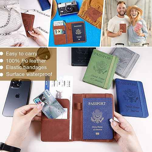 Premium Leather Passport Holder Covers Case