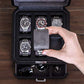 6 Slot Leather Watch Box with Valet Drawer