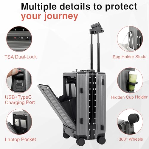 Zipperless 20 Inch Carry On Luggage